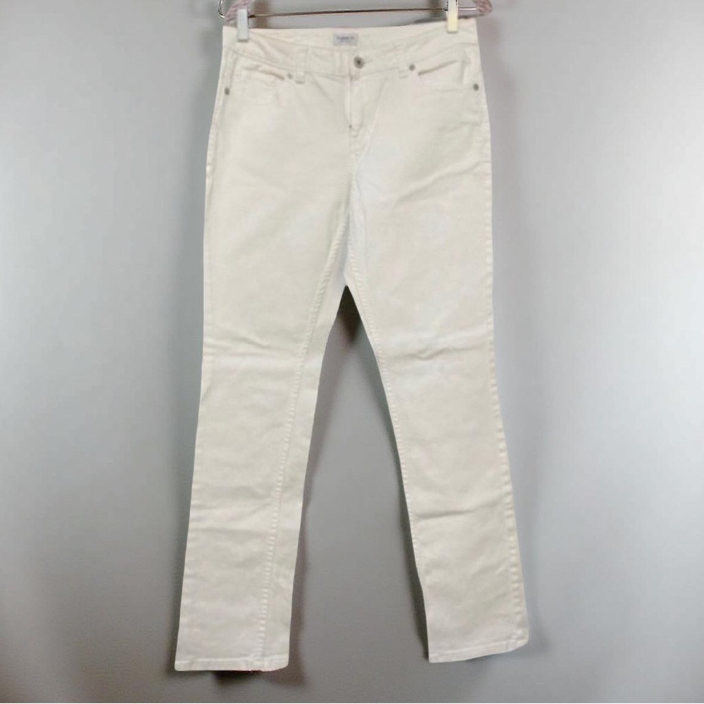 Stretchy Straight Fit Liz Claiborne White Jeans
